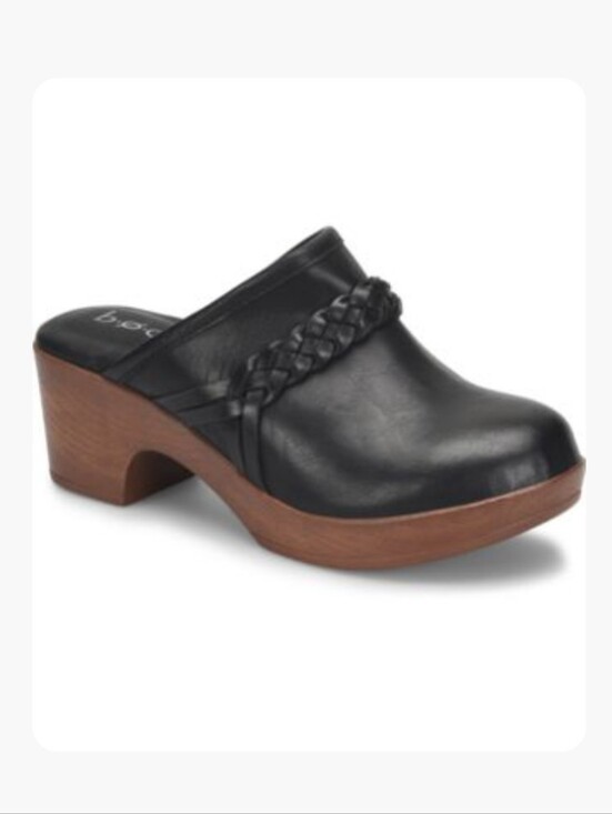 boc Shoes - Boc By Born Women's Journi Black Leather Boho Cottage Clog Shoes